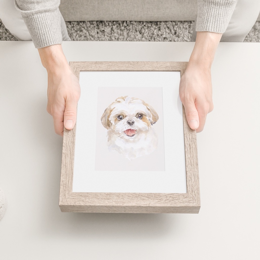 Watercolor Shih Tzu Dog Wall Art Illustration Print Poster Card Unframed - Picture 6 of 7
